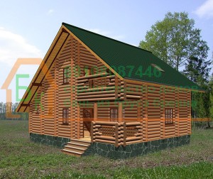 Проект дома из бревна 8х10