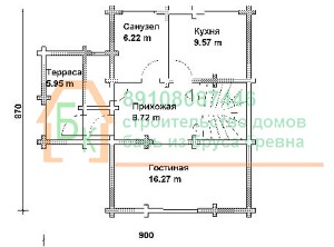 Проект дома из бревна 9х9