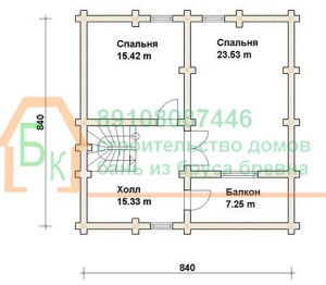 Проект дома из бревна 8х10