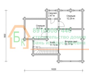 Проект дома из бревна 9х10