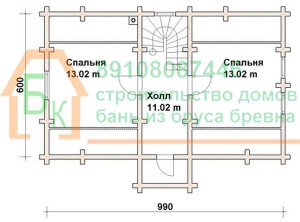 Проект дома из бревна 7х10